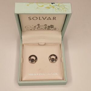 Solvar‎ Marcasite Claddah Stud Earrings NIB